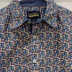 Cremieux Long Sleeve Shirt Multicolor Floral Paisley Print Mens M Cotton
